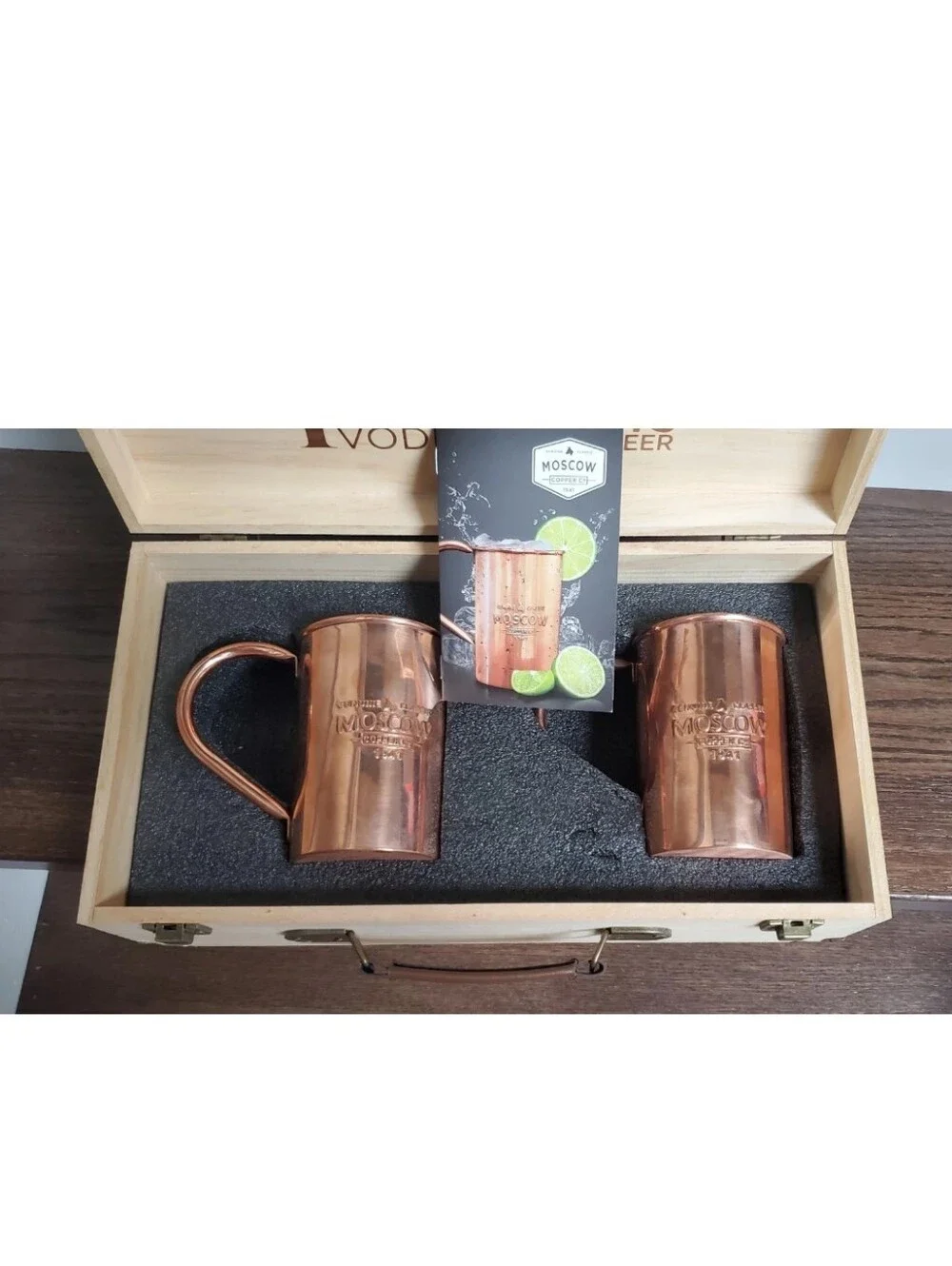 Moscow Copper Co. Mule Mug Set - 2017 “The Masters” Edition - Wood Box Gift Set